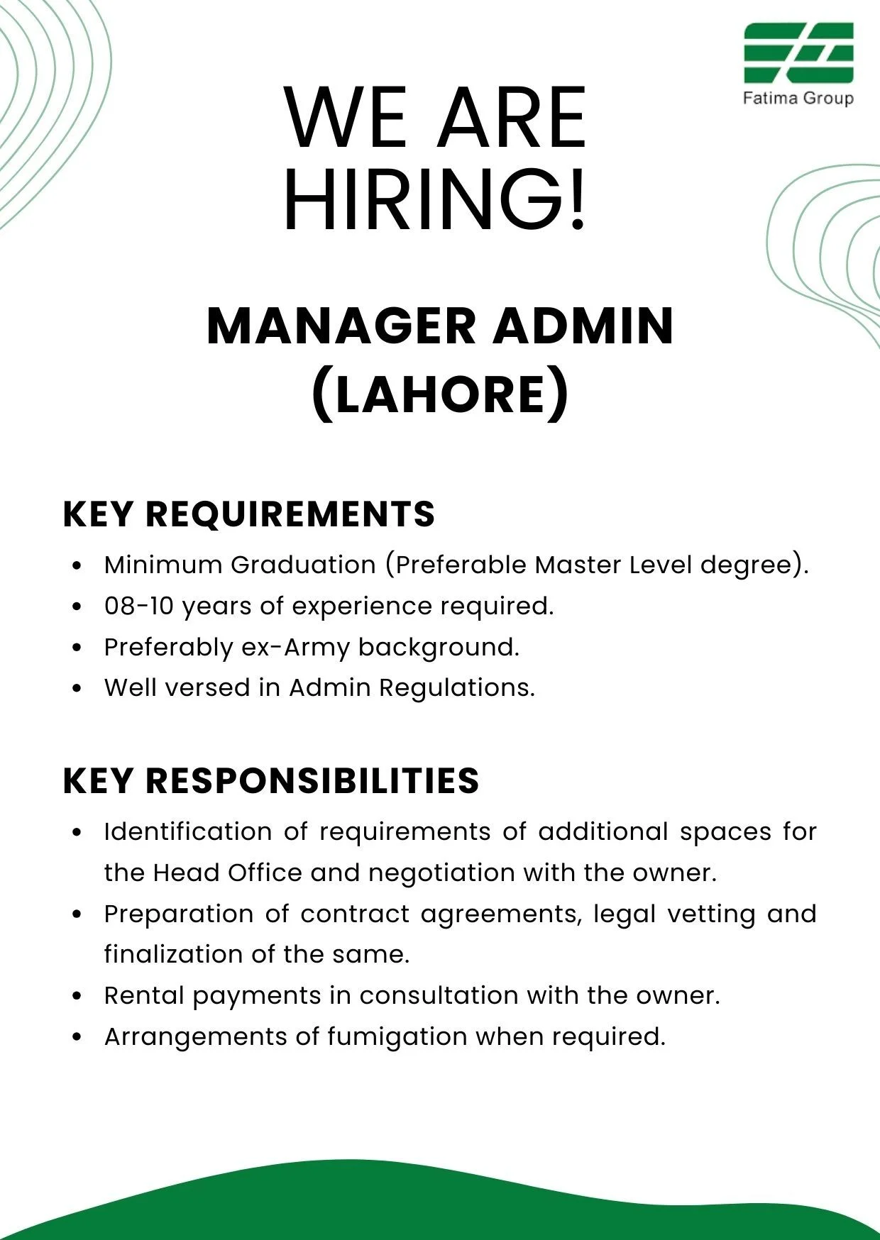 fatima group jobs